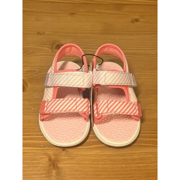 Wonder Nation Infant Toddler Girls Size 5 Sandals Pink Stripe Adjustable NWT - Picture 1 of 8